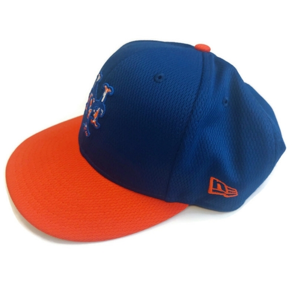 59Fifty New Era Size 7 7/8 New York Mets Fitted Hat Cap Blue Orange - Picture 5 of 6